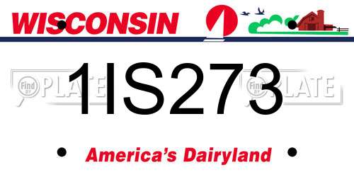 1IS273 Wisconsin License Plate
