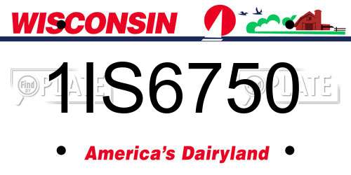 1IS6750 Wisconsin License Plate