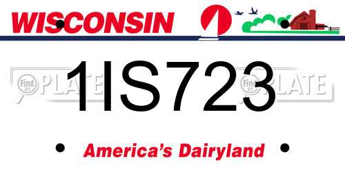 1IS723 Wisconsin License Plate