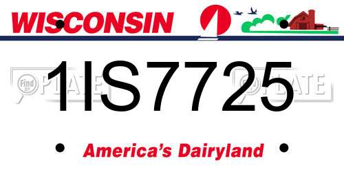 1IS7725 Wisconsin License Plate