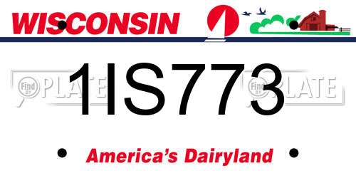 1IS773 Wisconsin License Plate