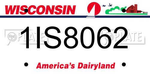 1IS8062 Wisconsin License Plate