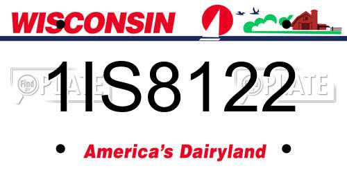 1IS8122 Wisconsin License Plate