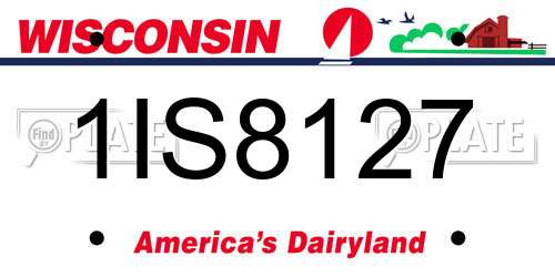 1IS8127 Wisconsin License Plate