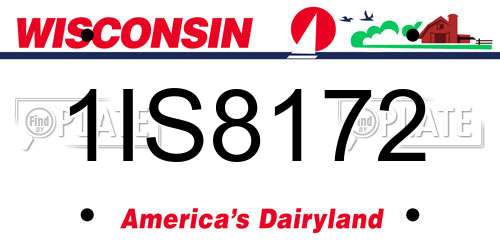 1IS8172 Wisconsin License Plate
