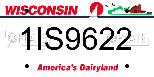 1IS9622 Wisconsin License Plate