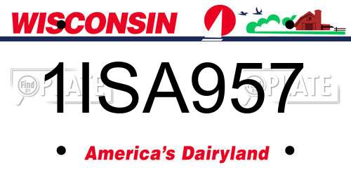 1ISA957 Wisconsin License Plate