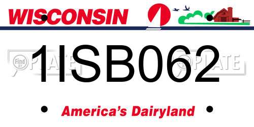 1ISB062 Wisconsin License Plate