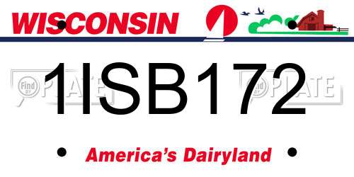 1ISB172 Wisconsin License Plate