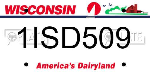 1ISD509 Wisconsin License Plate