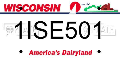 1ISE501 Wisconsin License Plate