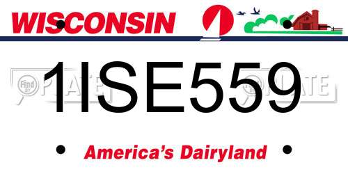 1ISE559 Wisconsin License Plate