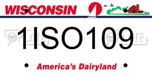 1ISO109 Wisconsin License Plate