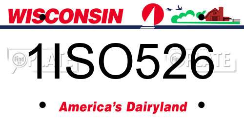 1ISO526 Wisconsin License Plate