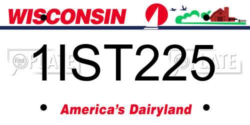 1IST225 Wisconsin License Plate