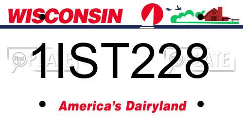 1IST228 Wisconsin License Plate