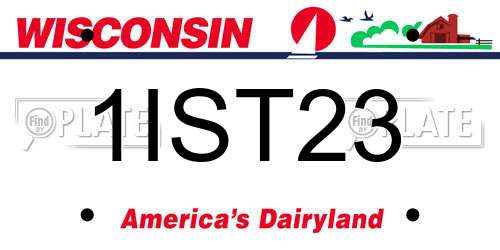1IST23 Wisconsin License Plate