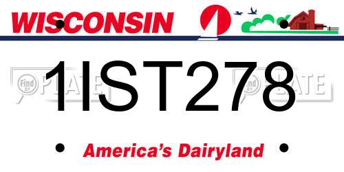 1IST278 Wisconsin License Plate