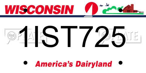 1IST725 Wisconsin License Plate