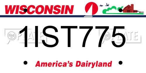 1IST775 Wisconsin License Plate