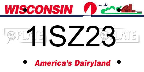 1ISZ23 Wisconsin License Plate