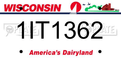 1IT1362 Wisconsin License Plate