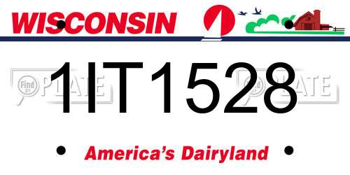 1IT1528 Wisconsin License Plate