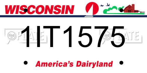 1IT1575 Wisconsin License Plate