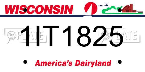 1IT1825 Wisconsin License Plate