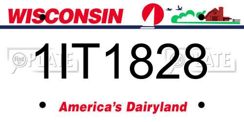 1IT1828 Wisconsin License Plate