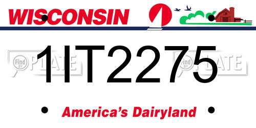1IT2275 Wisconsin License Plate