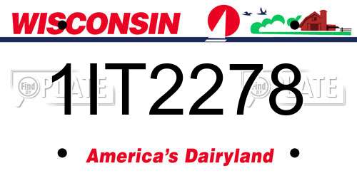 1IT2278 Wisconsin License Plate