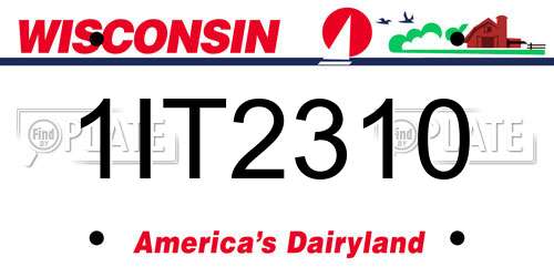 1IT2310 Wisconsin License Plate