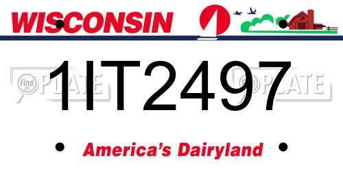 1IT2497 Wisconsin License Plate