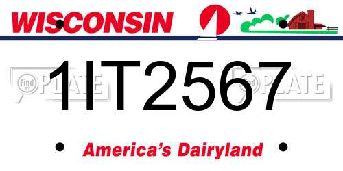 1IT2567 Wisconsin License Plate