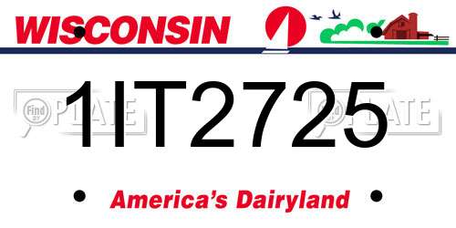 1IT2725 Wisconsin License Plate