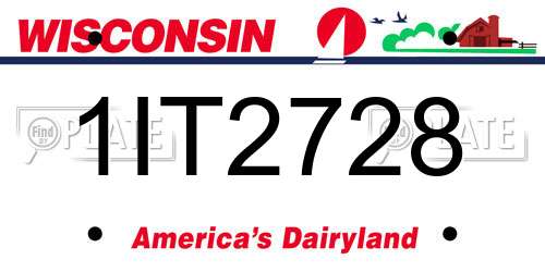 1IT2728 Wisconsin License Plate
