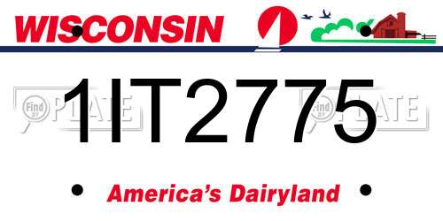 1IT2775 Wisconsin License Plate