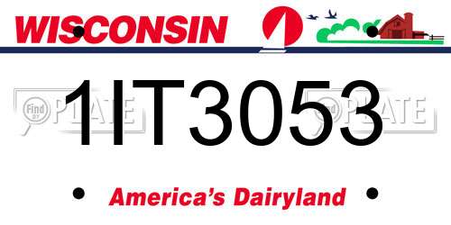 1IT3053 Wisconsin License Plate