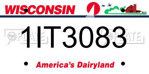 1IT3083 Wisconsin License Plate
