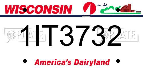 1IT3732 Wisconsin License Plate