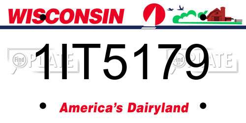 1IT5179 Wisconsin License Plate