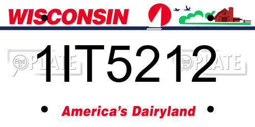 1IT5212 Wisconsin License Plate