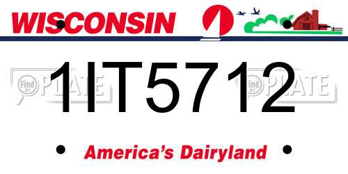 1IT5712 Wisconsin License Plate
