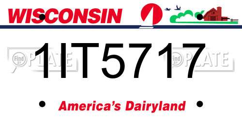 1IT5717 Wisconsin License Plate