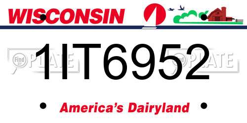 1IT6952 Wisconsin License Plate