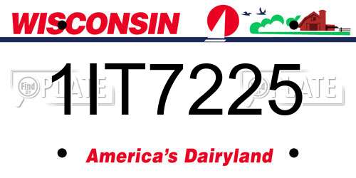 1IT7225 Wisconsin License Plate