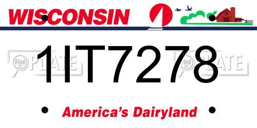 1IT7278 Wisconsin License Plate