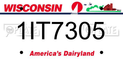 1IT7305 Wisconsin License Plate