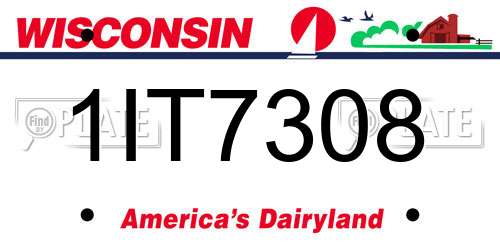 1IT7308 Wisconsin License Plate